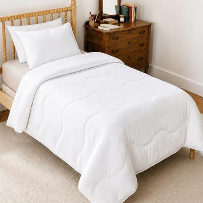 MEELUS Lightweight Comforter Cooling White, All Season Duvet Insert