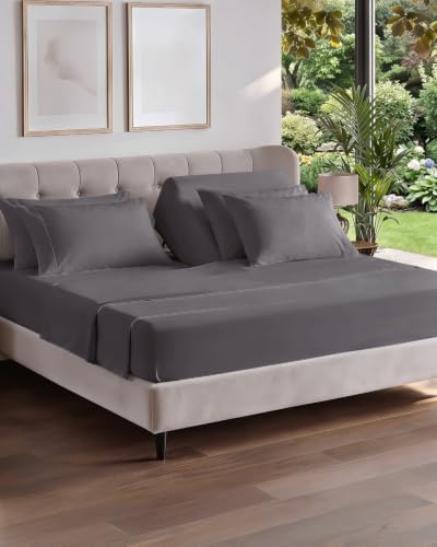 Flex Top Split Head King 6 Piece Sheet Set - Soft & Cooling - Dark Grey