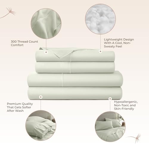 Whisper Organics 100% Organic Cotton Bed Sheets with Deep Pocket 4 Pc. Set