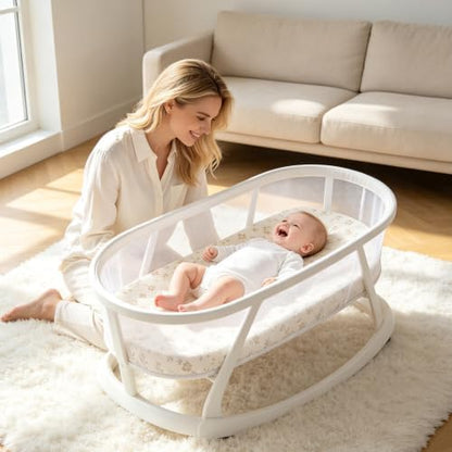 Organic Baby Bassinet Sheets Soft 2 Pack 33”x17” Fitted Mattress Pad Cover