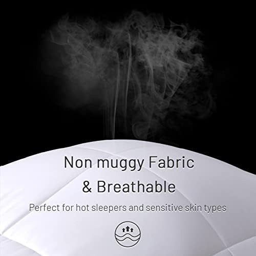 NEXHOME PRO Organic Natural Cooling Lightweight Comforter King,Viscose from Bamboo White 90"x 108" Down Alternative Cool Duvet Insert,Summer Bedding Blanket for Hot Sleepers,8 Corner Tabs