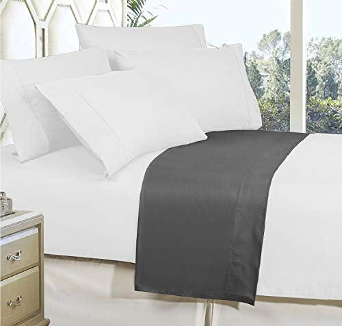 Elegant Comfort Premium Hotel Quality 1-Piece Flat Sheet, Luxury and Softest 1500 Premium Hotel Quality Microfiber Bedding Flat Sheet, Wrinkle-Free, Stain-Resistant, Twin/Twin XL, Grey