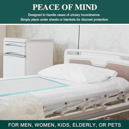 BIGGMED 100 Count Incontinence Bed Pads 40'' x 36'' Tear-Resistant