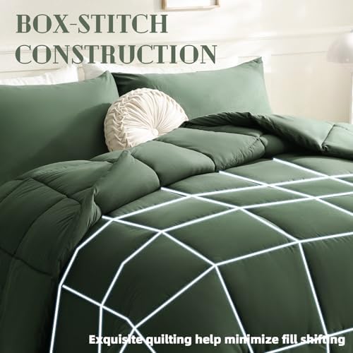 DOWNCOOL Comforters Twin Size,Green Duvet Insert,Lightweight Quilt