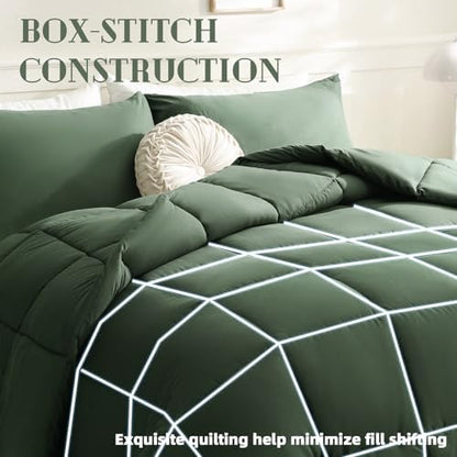 DOWNCOOL Comforters Twin Size,Green Duvet Insert,Lightweight Quilt