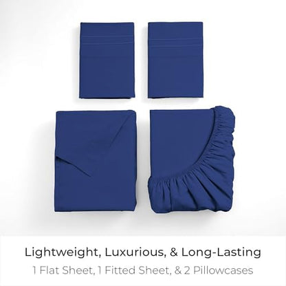 Mellanni Iconic 4-Piece, Ultra Soft Sheet Set (King, Royal Blue)