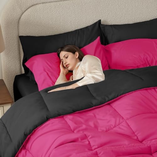 Anluoer Full Size Comforter Sets, 7 Piece Bed in a Bag Full Bedding Sets