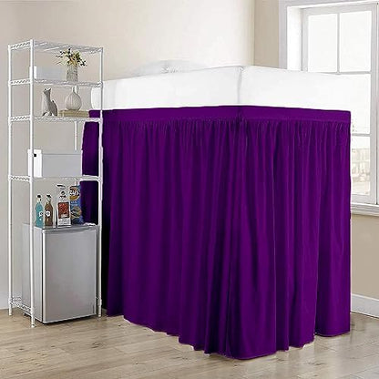 Twin XL 36" Inch Drop Long Dorm Bed Skirt, Ruffled Pattern College Dorm Room Bed Skirts, Split Corner, Easy Care, No Wrinkle Microfiber Bed Skirt