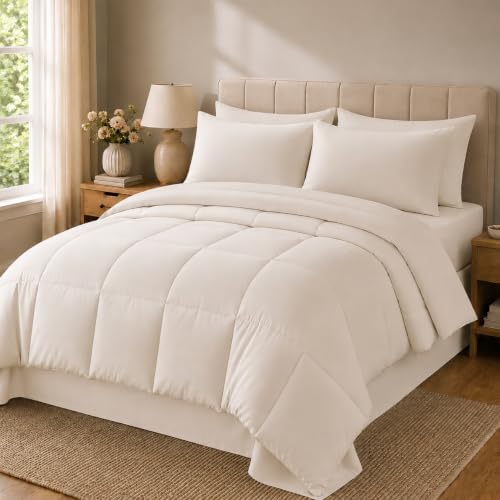 Anluoer Full Size Comforter Sets, 7 Piece Bed in a Bag Full Bedding Sets