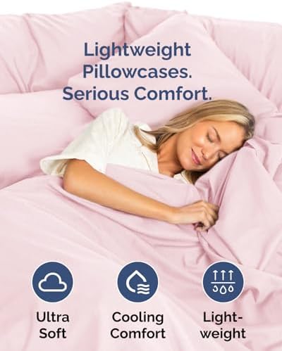 King Pillow Cases Set of 6 - Ultra Soft Pillowcase Covers - Lavender Pink