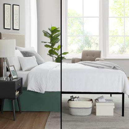 Nestl Forest Green Twin Bed Skirt - Twin Size Bed Skirt 14 Inch Drop - Brushed Microfiber Bed Skirts - Hotel Quality Pleated Bed Skirt - Shrinkage & Fade Resistant