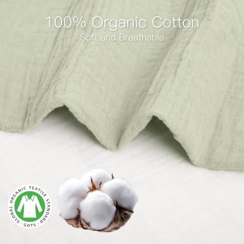 Organic Baby Bassinet Sheets Soft 2 Pack 33”x17” Fitted Mattress Pad Cover