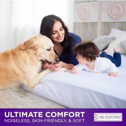 BLISSFORD Full XL Mattress Protector, Heavy Duty Fitted Vinyl Plastic Cover