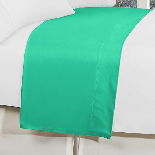Elegant Comfort Premium Hotel Quality 1-Piece Flat Sheet, Luxury and Softest 1500 Premium Hotel Quality Microfiber Bedding Flat Sheet, Wrinkle-Free, Stain-Resistant, Twin/Twin XL, Paradise Teal
