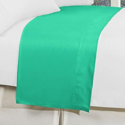 Elegant Comfort Premium Hotel Quality 1-Piece Flat Sheet, Luxury and Softest 1500 Premium Hotel Quality Microfiber Bedding Flat Sheet, Wrinkle-Free, Stain-Resistant, Twin/Twin XL, Paradise Teal