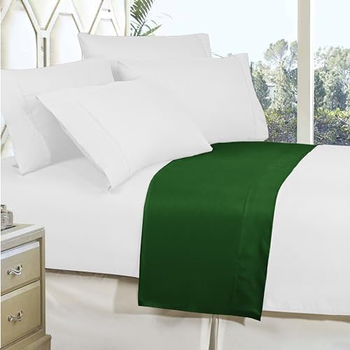 Elegant Comfort Premium Hotel Quality 1-Piece Flat Sheet, Luxury and Softest 1500 Premium Hotel Quality Microfiber Bedding Flat Sheet, Wrinkle-Free, Stain-Resistant, King, Hunter Green