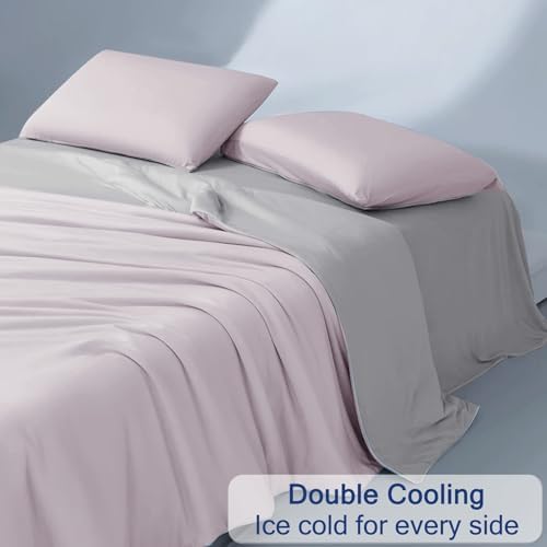 Vielit Cooling Comforter Queen Size for Hot Sleepers & Night Sweats, Luxury Lightweight Summer Comforter,Soft Dual-Sided Breathable Cooling Blankets,Q-Max>0.425,Machinewashable,90x90,Rose