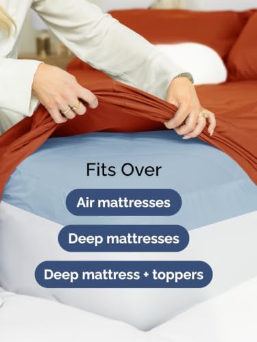 Extra Deep Pocket Cal King Sheet Set - Breathable & Cooling - Terracotta