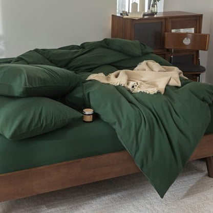 FOSSA Duvet Cover Set 100% Washed Cotton Linen Feel Super King Plus