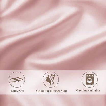 Vielit King Satin Pillowcase for Hair 2pc,Similar to Silk Pillow Cases,Easier Care Than Silk Pillowcase Gifts for Women Men,Coral,20x36 & Envelope Closure and 2 Satin Scrunchies