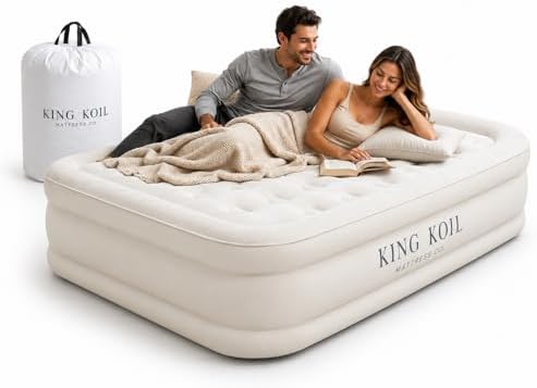 King Koil Air Mattress Full with Built-in Pump, Inflatable Blow Up Bed