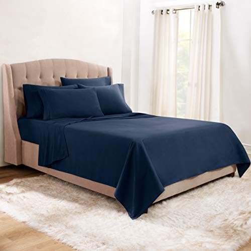 Clara Clark Twin Sheets, 5 Piece Set - Hotel Luxury Sheets for Twin Size Bed, Super Soft Bedding Set, Twin Size, Navy Blue