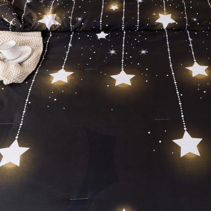 Caressma Black Comforter Set Shooting Star Galaxy Full Size 3 Pieces