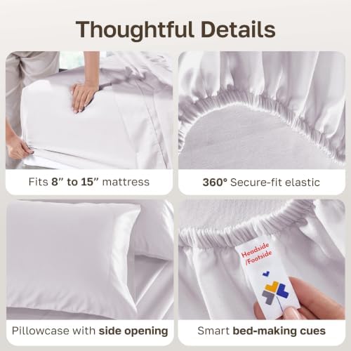 California Design Den Softest 100% Cotton Sateen Twin XL Sheets Set, 3 Pcs