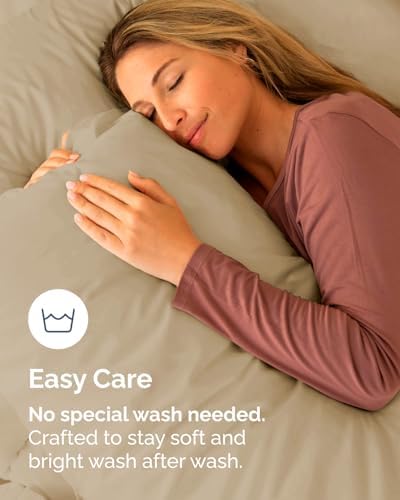 King Standard Pillow Cases Set of 8 - Ultra Soft Pillowcase Covers - Beige