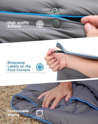KingCamp Ultralight Camping Blanket, Wearable Packable Blanket 69" x 53"