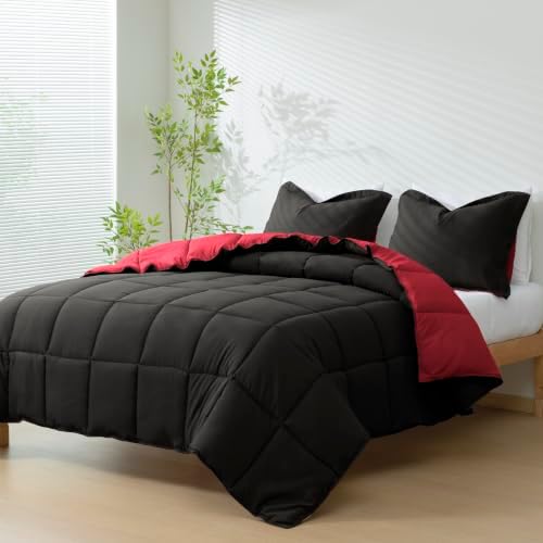 HIG 3pc Black Queen Size Bedding Comforter Set Duvet Insert Blanket