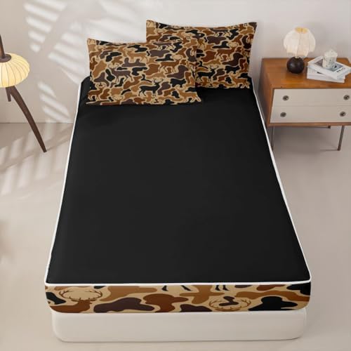 Feelyou Camo Deer Hunting Comforter Set Full Size Girls Boys Bed in a Bag
