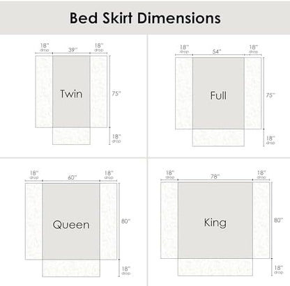 Greenland Home GL-1710GBKQ Paisley Quilted Bed Skirt, Ivory, Queen