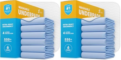 GREEN LIFESTYLE Washable Underpads - Large Bed Pads for use as Incontinence Bed Pads, Reusable Pet Pads, Great for Dogs, Cats, Bunny, Seniors Bed Pad (Pack of 12 - 30x34)