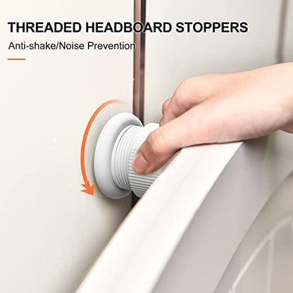 Stick on Headboard Wall Potector 1.6-2.6 inches Adjustable -White 2 Pcs