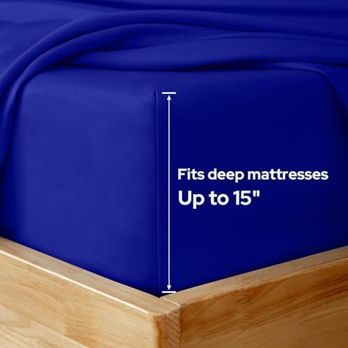 HOMEIDEAS Queen Size Bed Sheets - 6 Piece Set (Royal Blue) - Extra Soft Brushed Microfiber 1800 Bedding Sheets, Deep Pocket, Wrinkle & Fade Free