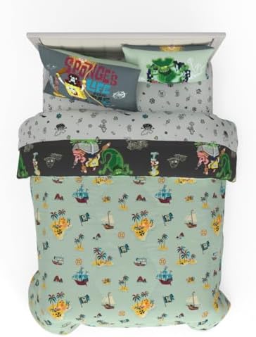 Spongebob Squarepants Movie Kids Full Size Bedding Set with Roblox UGC Reward Included – 7-Piece Super Soft Cozy Reversible Comforter & Sheet Set (Officially Licensed Product) by Franco