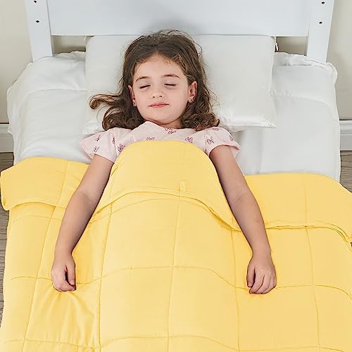yescool Weighted Throw Blanket 7lbs, 41" x 60", Yellow