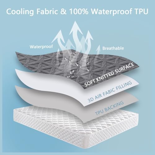Premium Waterproof Mattress Protector Twin Size, Noiseless Deep Pocket