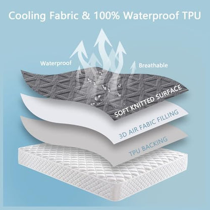 Premium Waterproof Mattress Protector Twin Size, Noiseless Deep Pocket