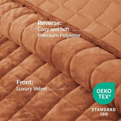 BEDELITE Velvet Quilt Set Queen Size, Luxury Velvet Comforter Bedding