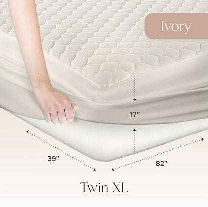 Whisper Organics 100% Cotton Organic Quilted Mattress Pad Protector