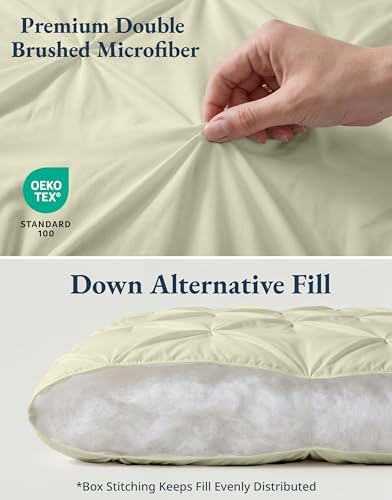 LANE LINEN 7 Piece Full Comforter Sets Microfiber Down Alternative - Ivory