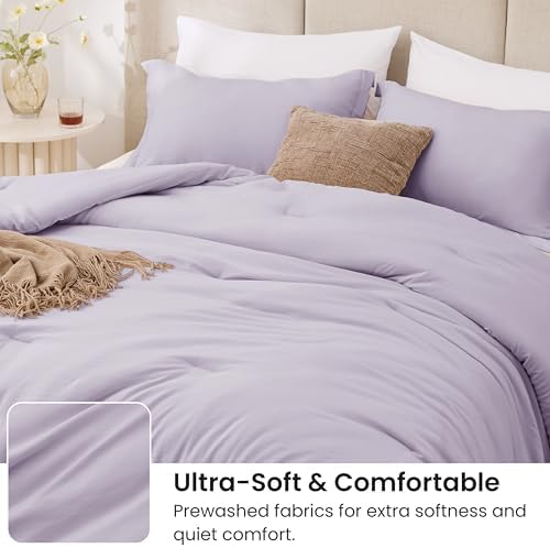 Love's cabin Lavender King Size Comforter Set, 3-Piece Prewashed Bed Set