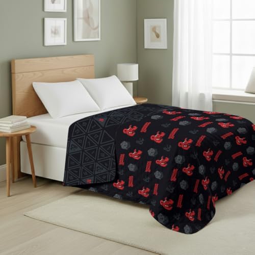 Northwest Dungeons & Dragons NAT D20 Full/Queen Quilted Blanket, Comfy Throw, Soft Lightweight Bedding for Bed, or Couch, 90 x 90 inches