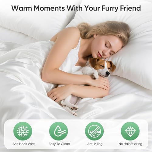 Cooling Hotel Bedding Sheet Set - 4pcs Bamboo Viscose & Tencel Blend, Moisture-Wicking Durable Hypoallergenic Silky Smooth Super Soft Breathable for Hot Sleepers,18”Deep Pocket (Pearl White, King)