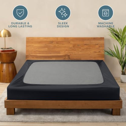Bare Home Twin Size Box Spring Cover Wrap Around (Twin, Black)