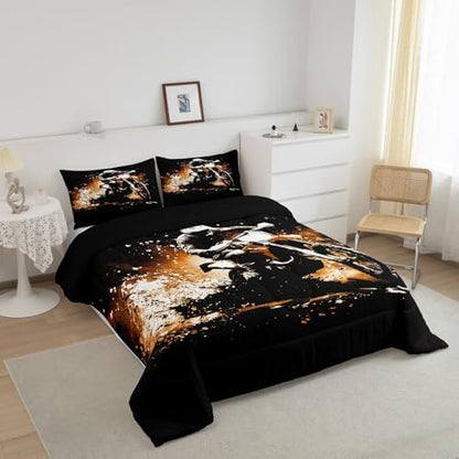 Feelyou Dirt Bike Queen Size Comforter Set for Kids Boys Girls Decor Motorbike Comforter Cover Breathable Soft Lightweight Microfiber Extreme Sports Fashion Motorcycle Bedroom Decor Quilt Set