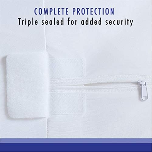 All-in-One Mattress Protector, Zippered Encasement, Water & Stain Resistant, Triple Seal Protection, Queen, White (Pack of 6)