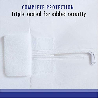 All-in-One Mattress Protector, Zippered Encasement, Water & Stain Resistant, Triple Seal Protection, Queen, White (Pack of 6)